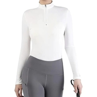 Nouvelle veste de sport pour femme, légère, à col montant, zippée, manches longues, couleur unie, séchage rapide, respirante, pour l'équitation