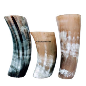 Vase décoratif nautique en corne de cerf authentique sculptée style ange, artisanat naturel avec support métallique - Product Image 5