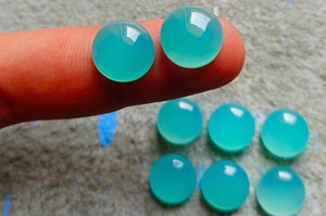 Calcedonia Paraíba Natural, Cabujón Redondo, Piedra Preciosa Suelta, Azul Verde, Pulido Liso, Tamaño Calibrado, Piedra para Joyería - Product Image 5