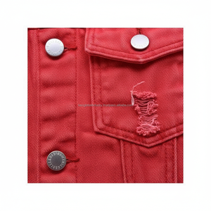 <b>Men's</b> Sleeveless Denim <b>Vest</b> Slim Fit Washed Distressed Embroidery Custom OEM Wholesale - Product Image 5