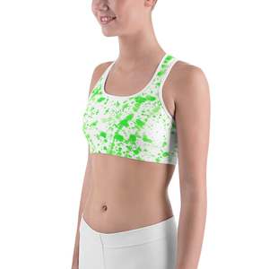 Soutien-gorge de sport dos nageur pour femme, imprimé pois verts, respirant, maintien moyen, haut de sport pour yoga - Product Image 6