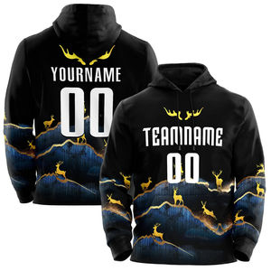 Sweat à capuche personnalisé pour homme, impression par sublimation, nom et numéro de l'équipe sur le devant et le dos, coupe décontractée, manches régulières, poche imperméable - Product Image 2