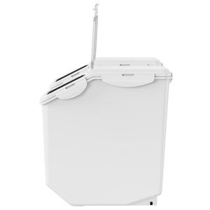 Set di 2 Contenitori Ermetici da 15L con Coperchio e Ruote Attaccabili, 2 Misurini, per Conservazione Cibo per Cani e Ingredienti - Product Image 3