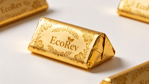 Custom Gold Chocolate Candy Wrappers Aluminium Foil <b>Wrapping</b> Sheets with Unique Shape & Personalized Printing - Product Image 2