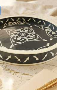 Bandeja Decorativa Moderna con Incrustaciones de Hueso para Uso en el Hogar y Hoteles - Product Image 5