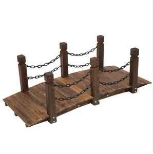 Ponte da Giardino in Legno con Finitura Arcuata e Ringhiere in Catena Metallica per Allestimenti Esterni Stagionali - Product Image 2