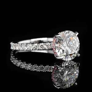 Bagues en argent 925 plaqué rhodium pour femmes, serties de diamants naturels, style hip-hop - Bijoux fins - Product Image 1