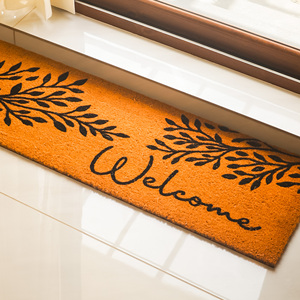 Tapete de Entrada de Fibra de Coco Impresa Premium WelcomeVine con Revestimiento de PVC |   Tapete Decorativo Botánico de Bienvenida para Entrada - Product Image 2