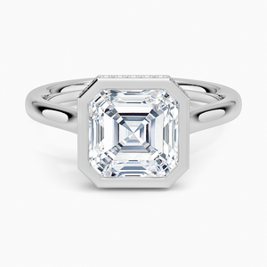 แหวน SOJ รุ่น 024 ทรง Asscher เงินแท้ 925 ประดับเพชร Luna Hidden Halo 2 กะรัต สี D ความสะอาด VVS1 มอยส์ซาไนต์ รับรองโดย GRA ราคาถูก ลดราคา - Product Image 1