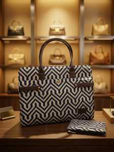 Handmade Chevron Jacquard Laptop Bag with Matching Accessory Pouch - Product Image 3