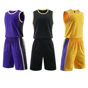 Maillot et short d'équipe de basketball pour hommes, en polyester doux uni, uniforme de sublimation, couleur personnalisée. - Product Image 1