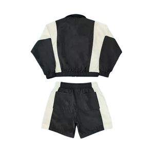Conjunto Deportivo de 2 Piezas para Mujer, con Bloques de Color, Cierre de Cremallera, Estilo Deportivo, Manga Larga, Pantalones Cortos, Transpirable, de Poliéster, para Primavera/Verano - Product Image 4