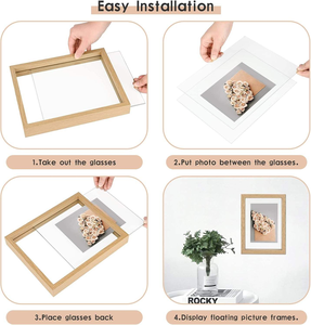 Best Seller Double Sided <b>Floating</b> Modern Photo <b>Frame</b> Square Wall Art Home Decor Customized Logo MDF Material Flip <b>Frame</b> - Product Image 4