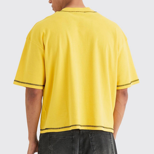 เสื้อยืดครอปวินเทจคุณภาพดีสั่งทำได้ ไซส์พลัสสำหรับผู้ชาย ทรงโอเวอร์ไซส์ ผ้าฝ้าย 100% ทรงบ็อกซี่ ระบายอากาศได้ดี สีพื้น - Product Image 6