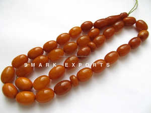 Résine d'ambre foncé Tasbih Misbah Subha Zikr perles de prière 33 perles ovales chapelet islamique musulman Dhikr Tasbeeh pour la méditation - Product Image 5