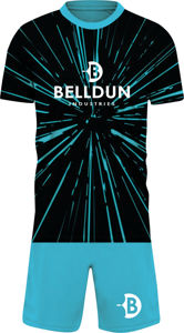 ชุดเสื้อเจอร์ซีย์กีฬาสีเขียวคลาสสิกสำหรับผู้ชาย แบบสั้น ผลิตจากโพลีเอสเตอร์ 100% รุ่นใหม่ล่าสุด ชุดฟุตบอลพร้อมสกรีนโลโก้ตามสั่ง - Product Image 2