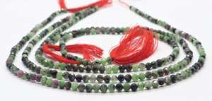 AAA Natural <b>Ruby</b> Zoisite 3mm Micro Faceted Rondelle Beads 13 Inch Strand Semi Precious Gemstone Loose Beads for Jewelry Making - Product Image 4
