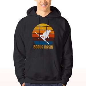 Premium Men's Vintage Ski Hoodie Retro Sunset Graphic Fleece Pullover Unisex Oversized <b>Winter</b> Sportswear Hooded Sweatshirt Top - Product Image 1