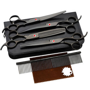Kit de Tijeras de Peluquería Profesionales ZARNAB SURGICAL de Acero Inoxidable, Tijeras de Barbero con Mango Corto y Afilado, Peine de Doble Cara de 28 Dientes, Rojo - Product Image 3