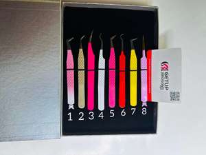 Juego de Pinzas para Pestañas de Acero Inoxidable Getup Brosons, Herramientas de Precisión con Puntas Suaves, Empaquetado en Caja - Product Image 5