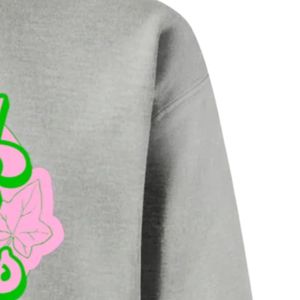 Sweat-shirt à col rond gris pour femme, motif 'Pretty Girl Vibes', manches longues, poignets côtelés, en polaire, décontracté, pour le quotidien et le style urbain - Product Image 6