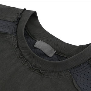 Camiseta de manga corta oversize para hombre, estilo streetwear, gris liso, de punto transpirable, corte holgado, cuello redondo, elegante, venta al por mayor - Product Image 2