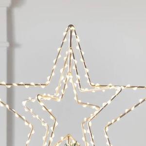 Handmade Wire Star Christmas <b>Tree</b> Topper Metal Frame Star <b>Tree</b> Top For <b>LED</b> Fairy <b>Lights</b> Glowing Xmas Holiday Home <b>Tree</b> Decor - Product Image 2