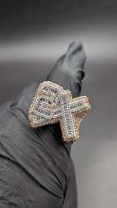 Custom 2X Moissanite Baguette Cut Name <b>Ring</b> For <b>Mens</b> original 925 Silver Fine Gold Plated Hip Hop Party Jewelry Gift For Her - Product Image 4