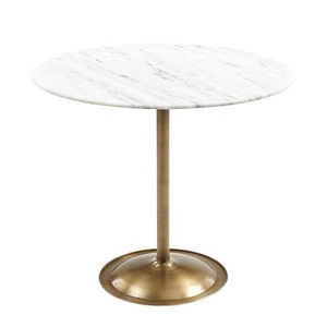 Handcrafted Modern Coffee <b>Table</b> with Natural <b>Stone</b> Marble <b>Top</b> and Geometric Metal Base for Designer Interior Projects - Product Image 3