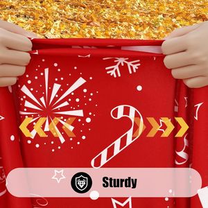 Set di 2 Tovaglie Rettangolari Impermeabili Elasticizzate in Poliestere, Copritavolo Natalizio per Decorazioni da Patio e Feste - Product Image 2