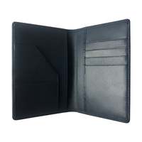 Dompet perjalanan kulit Premium tempat paspor penutup casing penghalang RFID dengan logo kustom pendek 100% kulit asli dompet pria