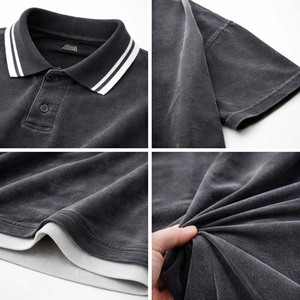 T-shirt Streetwear Homme Personnalisé avec Logo Imprimé, Vintage Délavé, 100% Coton, Coupe Ample et Épaisse, Anti-Plis - Product Image 3