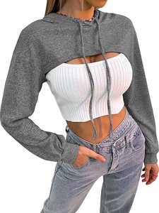 Nueva Moda, Sudadera Corta para Mujer, Mejor Precio, Estilo Único, Tallas Grandes, Sudaderas Cortas para Mujer - Product Image 3