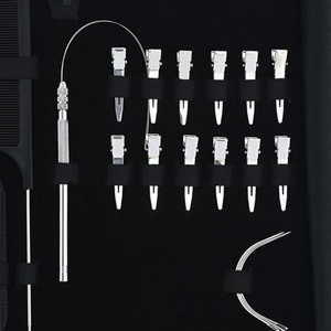 Kit Completo de Estilismo para Extensiones de Cabello de Acero Inoxidable Ecológico Kaamir Instruments, Microperlas, Alicates, Cortador, Tijeras - Product Image 3