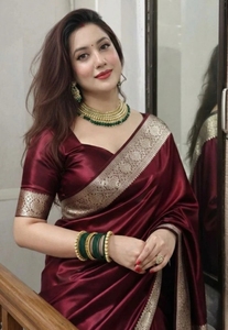 Sari indio de seda satinada estilo Bollywood - Product Image 2