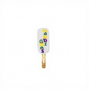 Barrette Handmade Mardi Gras Design Hair Accessories Comfortable Feel Colorful Beaded Hair Clip Embroidered Fashionable Elements - Product Image 1