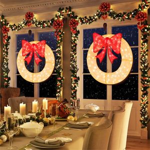 Ghirlanda Natalizia di Lusso Pre-Illuminata da 48 Pollici con 200 Luci LED Bianco Caldo e Rosse, Fiocco Grande in PVC Resistente alle Intemperie (29x30 Pollici), IP44 per Interni/Esterni - Product Image 4