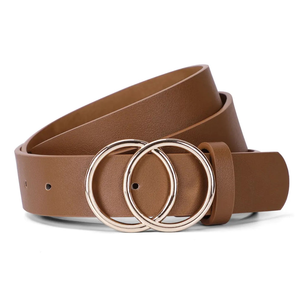 Cinturones de Cuero para Mujer de Alta Calidad OEM y ODM con Hebilla Doble de Acero y Logotipo Personalizado - Product Image 5