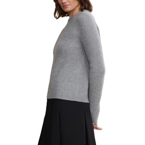 Pull-over décontracté oversize à col rond pour femme, en maille 100 % acrylique anti-boulochage, haute qualité, pour l'hiver - Product Image 2