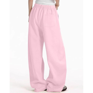 Pantalon de survêtement décontracté pour femme, coupe large, doublure polaire respirante, écologique, 360g, en coton élastique, idéal pour l'entraînement hivernal - Product Image 2