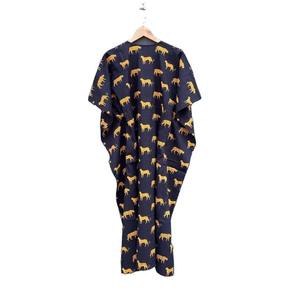 Caftán de Algodón Ligero y Cómodo para Mujer, Estampado a Mano Indio, Manga Corta, Vestido Largo Informal de Rayón para Adultos, Ropa de Dormir - Product Image 3