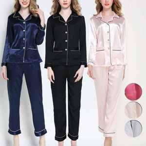 ชุดนอนผู้หญิงสำหรับฤดูหนาว ขายส่ง ชุดนอนไซส์ใหญ่ คอปกพับ แขนสั้น - Product Image 3