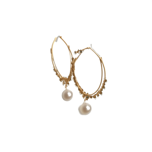 Kemp Stone <b>Studded</b> Huggie Ear <b>Chain</b> with Pearl - Product Image 2