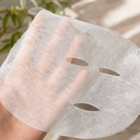 Masque facial jetable en tissu non tissé blanc Y105 M661 Invisible, en maille de soie naturelle, Tencel et fibre de Cupro