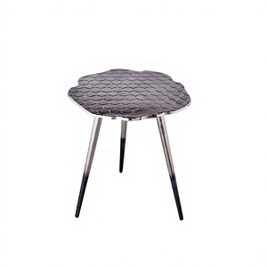 Modern Metal Round Home <b>Coffee</b> <b>Table</b> Small Size Aluminum Metal Hot <b>Silver</b> Black Color Bestselling Living Room Furniture - Product Image 1