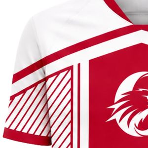 Conjunto de Uniforme de Fútbol Personalizado Rojo y Blanco, Uniforme de Fútbol Profesional, Ropa Deportiva Transpirable para Equipos, Alibaba.com - Product Image 5