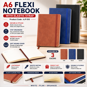 Carnet A6 en cuir souple, reliure cousue, style premium, 192 pages, pour le bureau, promotion et cadeaux - Product Image 1