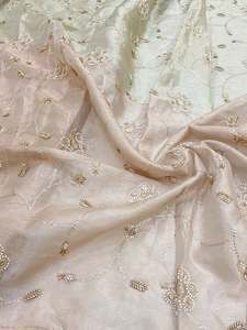 Tissu en dentelle à sequins brodés de perles pour Abaya, Kaftan, vêtements de mode, textile personnalisé, exportateur en gros - Product Image 5