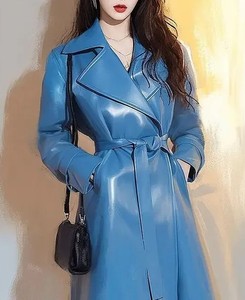 Vestes en cuir véritable tendance pour femmes, manteaux longs en peau de mouton personnalisés, design élégant, manteaux en cuir de vachette - Product Image 4