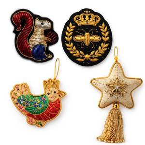 Écussons brodés sur mesure de luxe de haute qualité, fil de bullion, effet 3D en relief, résistants à l'eau, vente en gros, crête de mode - Product Image 5